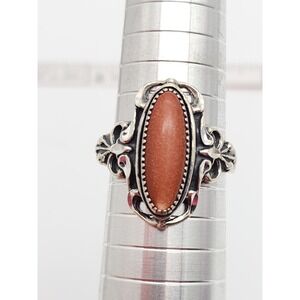 Vintage Sterling Silver Goldstone Ring Size 10